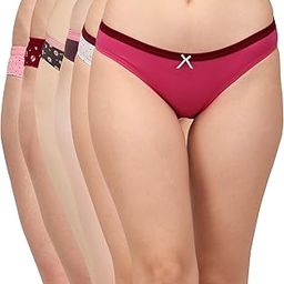 Women's Mid Rise Medium Coverage Solid and Printed Cotton Stretch Brief Panty (Pack of 6)-image-12