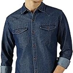 thomas scott Men's | Solid | Full Sleeve | Slim Fit | Cotton Polyester | Double Flap Pocket | Spread Collar | Casual Denim Shirt-picture-26