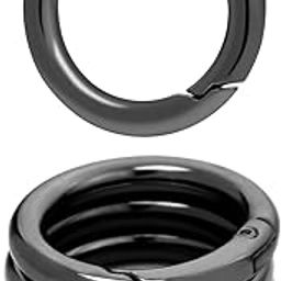 10 Pack 3/4 Inch Trigger Spring O Rings, Metal Round Carabiner Clip Snap Hook, Spring Keyring Buckles for Replacement Purse Strap, Paracord Lanyard Clips, Keychain Rings Hardware DIY Crafts Making-22