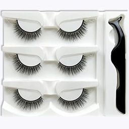 Digital Shoppy 3 Pairs Eyelash Set with Applicator – Self-Adhesive Beauty Strip (Style-3)-image-25
