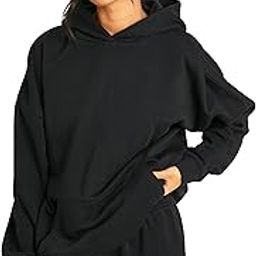 Winter Wear Cotton Oversized Relax Fit Plain Drop Shoulder Hooded Neck Hoodie for Women-image-74