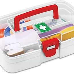 MILTON First Aid Box, Plastic Rectangular Medicine Box, Small Storage with Handle, Emergency Indoor Outdoor Medical Utility Cabinet Organizer, Transparent, Portable & Lockable Container-picture-23