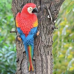 The decorshed Wall Parrots for Home Tree Decor 4 Colors Parrot for Garden Home Decoration Birds for Garden Red Pack of 1-image-9