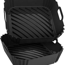 Large Silicone Air Fryer Liners Square 5-9 QT, 9.6 Inch Airfryer Liners Reusable 2 Pack Air Fryer Silicone Liners Pot Oven Liner Baking Tray, Air Fryer Basket Silicone Mat Bowl Air Fryer Accessories-image-37