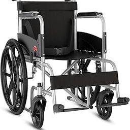 EASYCARE Foldable Wheelchair for Elderly & Patients | Self-Propelled & Attendant Use | MS Frame with Hammered Finish | Travel-Friendly, Indoor Use | Adjustable Seat Belt & Comfortable Footrests-21