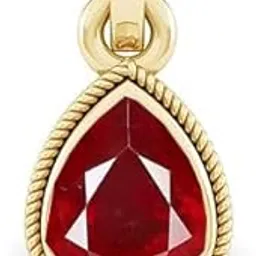 akshita gems Certified 15.25 Ratti A+ Quality Natural Ruby Manik Ashtadhatu Gold Plated Pendant/Locket Gemstone by Lab Certified(Top A+) Quality-picture-0