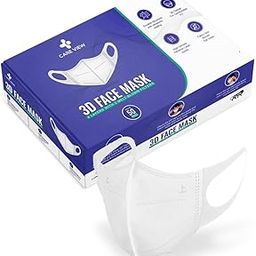 CARE VIEW 3 Dimensional Disposable Face Mask with 4 Layered & Incredibly Soft Spandex Non Woven Fabric Ear loop (White, Pack of 50)-25