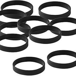 Unisex-Adult ® 10 Pieces/Pack Blank Silicone Wristbands Fashion Rubber Bracelet Black-image-98