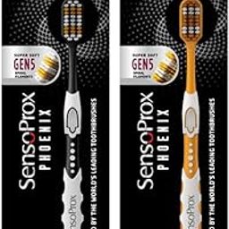 SensoProx Unisex Adult Super Soft Phoenix Toothbrush - Oral Care, Pack of 2, Black & Yellow-12