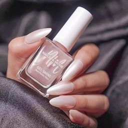NM NAILS & MORE Argan Oil Infused Gel Shine Nail Polish Long-Lasting Quick-Dry Formula Chip Resistant High Shine Enamel For Women Vegan Cruelty Free Toxin Free(13 Metallic Finish Pearl)10 Milliliters-2