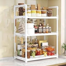 Smart Saver 3-Layer Reinforced Storage Rack Suitable for Kitchen Living Room Bedroom Bathroom Warehouse Storage for Sundries Kitchen Countertop, Bath Supplies, Clothes Organization-image-61