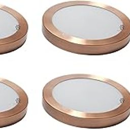 Mufasa 6 Watts Rose Gold Finish 9CM Diameter Led Surface Panel, Cabinet, Wardrobe Light, Slim Round Style Ceiling Lamp, Pack of 4 (Please Check Dimensions Image) (Warm White,Aluminum)-image-38