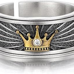Mens Jewellery Silver Ring For Boys Stainless Steel Adjustable Finger Rings for Men and Boys Girls Women Accessories Jewellery for Men Anniversary Unisex Rings-image-27