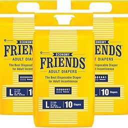 Friends Economy Adult Diapers Tape Style - 30 Count (Large) with odour lock and Anti-Bacterial Absorbent Core- Waist Size 29.53 - 57.09 Inch ; 75 - 145 Cm SOL BY BMPHARMA-image-10