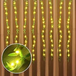 Gesto Curtain Led String Light for Home Decor – Fairy Lights with 8 Modes Controller | Artificial Leaf Hanging Led Light for Room Decor,Birthday Decoration,Wall Decoration,Diwali Decoration(10x3Feet)-12