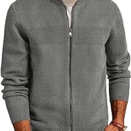 Mens Full Zip Cardigan Sweater Stand Collar Regular Fit Knit Sweater Jacket-picture-22