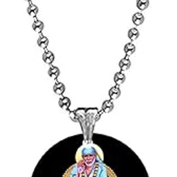 afh Lord Sai on Sinhasan Acrylic Pendant with Bead Chain | Spiritual Jewelry-picture-7
