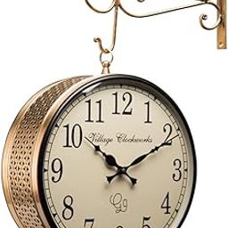 Kamdhenu art and craft Metal Railway Clock Station Analog Clock Vintage Clock (8 F) (Gold)-31