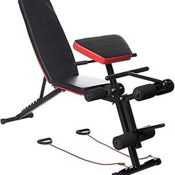 IRIS Fitness 36-In-1 Weight-Adjustable Gym Incline,Decline Bench With Bicep Bar And Leg Extension,Max Capacity-180 Kg,Black-22