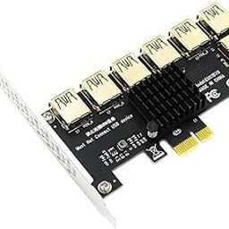 Microware PCI-E Adapter 1 to 7 GPU Riser PCI-Express Slot 1x to 7X with USB3.0 Accessories Riser Video Card PCIE-17