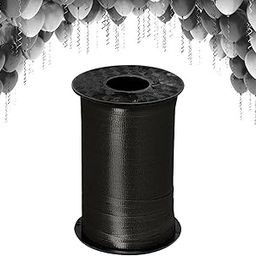 Party Propz Black Balloon Curling Ribbons-100 Mtrs For Wedding Birthday Gift Party|Rubber Balloon Decoration Items|Ribbons For Decoration,Curling Ribbon For Decoration|Black Sparkling Glitter Ribbon-image-7