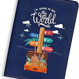 Printed Passport Cover | Blue Passport Cover Sleeve | Travel Passport Holder with Quote - I'm Going to See The World Edition-image-38