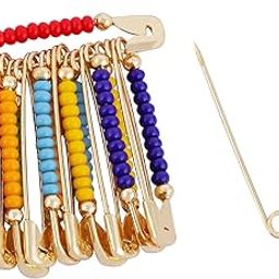 Fashions Multi colour Beads Saree plates Dupatta Chunri scarfs Safety Saree Pin for Girls & Women-image-42