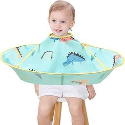 YFFSFDC Haircut Cape, Hair Apron, Children's Haircut Cape, Haircut Tool, Easy to Store, Foldable, Waterproof, Easy, Easy to Use, For Home Use, Blue Dinosaurs, blue dinosaur, Free Size-16