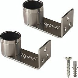 Inme Heavy Duty Stainless Steel Curtain Rod Holder, Wall to Ceiling Mount Bracket - 3 Inch (Silver) With Screws and Wall Plugs Included (Pack of 2)-picture-29
