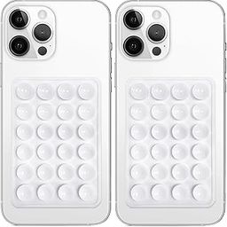 Galundge Anteel 2 Pack Silicone Suction Phone Case Mount, Non Slip Sticky Grip for Cellphone, Silicon Adhesive Suction Cup Mount, Strong Grip Holder for Selfies and Videos (White)-19