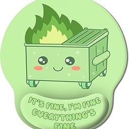 Light Green Dumpster Mouse Pad with Wrist Rest, Cute Ergonomic Gaming Gel Mouse Pad with Wrist Support, Comfortable Computer Mousepad for Desk Home Office Laptop, Pain Relief, Non-Slip PU Base-image-21