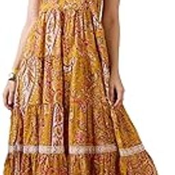 Women Paisley Print Halter Neck Fit and Flare Midi Fusion Dress-picture-3