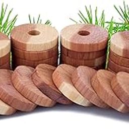 ACMETOP Natural Cedar Wood Moth Repellent | Aromatic Moth Balls Cedar Blocks Clothes Protection |Storage Accessories Cedar Rings wardrobes & Drawers Freshener [30Pack]-picture-19