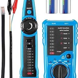 XIKKART Lan Tester with Wire Tracker, Tester, Cable Tracker, RJ11 RJ45 Line Finder Cable Tester for Network LAN Ethernet Cable Collation, Phone Telephone Line Tester with 2X 9V Batteries(Multicolor)-29