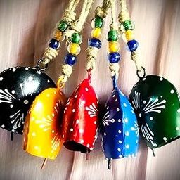 MIRAMAYEE Purse Bell (Painting) - 4"- Hanging Garden Cow Bell - Decorative Wall Hanging - Patio Hanging Bell - Home Wall Decor - Indoor & Outdoor Decoration Set of 5-image-40