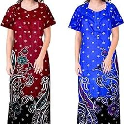 Women Printed Cotton NightyCOMBONT2565 Free Multicolour-image-59