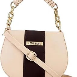 legal bribe Women Knitcharm Handle Sling Bag (Beige)-picture-3