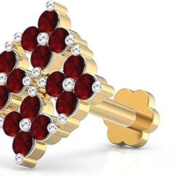925 Sterling Silver 18K Gold Plated Diamond Cluster Nose Pin for Women and Girls | With Certificate of Authenticity and 925 Stamp-picture-12