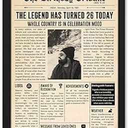 Ritwika's Personalized Newspaper Style Vintage Photo Frame with Custom Message Name Date | Premium Glossy Paper Print with Black Frame | Size 9.5 x 13.5 IN | Set of 1,Engineered Wood-image-38