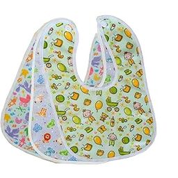 HONEY BOO Button Bibs Apron for Feeding and Drooling Cute Animated Print with Tich Button Double Layered Waterproof (Multicolor)-0