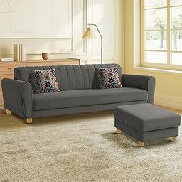 Rosebell-Modern L-Shape Velvet Sofa Set for|Right-Hand Sectional Sofa with Tufted Back 4-Seater Corner Couch,Perfect for Home Office Guests Living Room-Grey-image-16