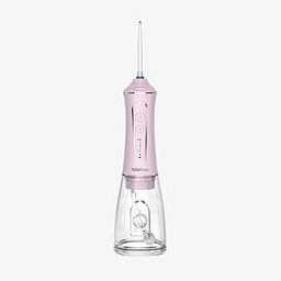 H2ofloss Water Dental Flosser Teeth Pick -Portable Oral Irrigator with 5 Modes, Rechargeable IPX7 Waterproof Orthodontic Teeth Cleaner Pick Cordless for Home Travel-300ml Water Tank (Light Pink)-image-30