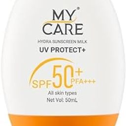 MY CARE PLUS SPF 50 PA +++ Hydra Milk Sunscreen | Broad Spectrum Protection with Ectoin,Hyaluronic acid 1.5%, AHA & Vitamin F | Ultra Soft Texture I Non-Greasy, No White Cast | Blue Light Protection | For Men & Women | 50ml-image-98