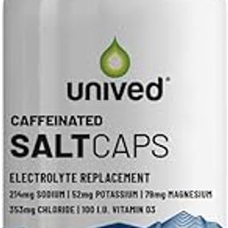 Unived Caffeinated Electrolyte Salt Caps Electrolyte Replacement With Caffeine, 30 Caps-13