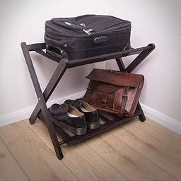 Wooden Luggage Rack with Shelf for Shoes, Accessories, Strong Bearing Sturdy Storage Free Space Wood Suitcase Rack Sheesham Wood Luggage Stand for Bedroom Hotel Guest Room with Solid Leg Quality A60-image-54
