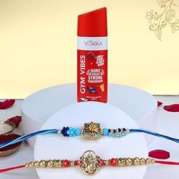 VOKKA Rakhi Gift for Brother – 1 Unisex Deodorant 150ml Gym Vibes with 2 Rakhis | Aqua Star & Veerbond Rakhi | Raksha Bandhan Combo Set for Bhaiya & Bhabhi-image-45