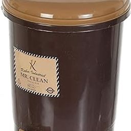 Kuber Industries 2.5 Liter Mini Desktop Trash Bin with Lid, Tiny Garbage Trash Bin (Brown)-61