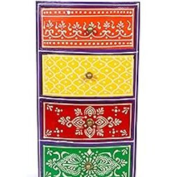 Hand-Painted Colorful Wooden Decorative Chest Drawer | Drawer Box | Storage Box | Organizer Box for Stationery/Jewelry/Office Use (Purple)-image-89