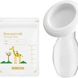 NEEPRA Silicone Breast Milk Saver Pump | Breastfeeding Manual Breast Pump | Breast Milk Collector | Milk Pump 100% Food Grade Silicone BPA PVC and Phthalate Free,100ml (Pump + 10 Storage Bag)-image-53