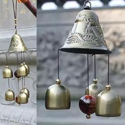Qwick Click Metal and Wooden Dragon 6 Bell Wind Chime for Home Positivity Hangings Good Luck-image-51